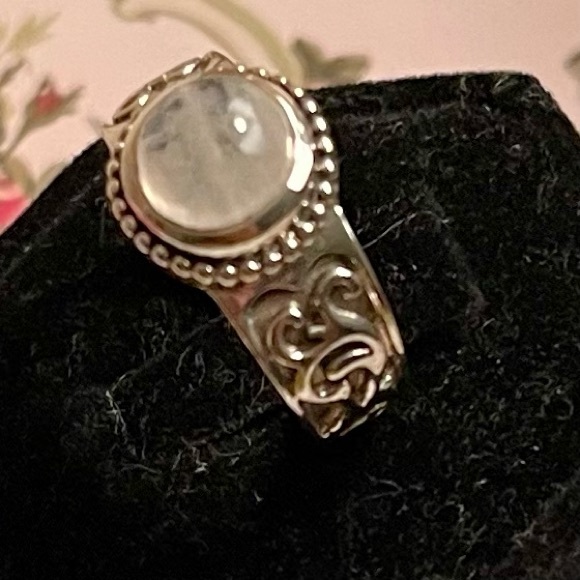 VINTAGE RETIRED SILPADA STERLING SILVER AND MOONSTONE RING SIZE 7 - Picture 9 of 11
